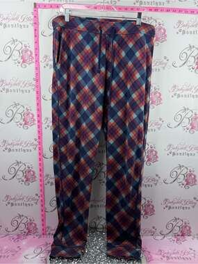 Saxx snooze pants plaid stripes Men's Plaid Lounge Pants - Navy, Red & Teal